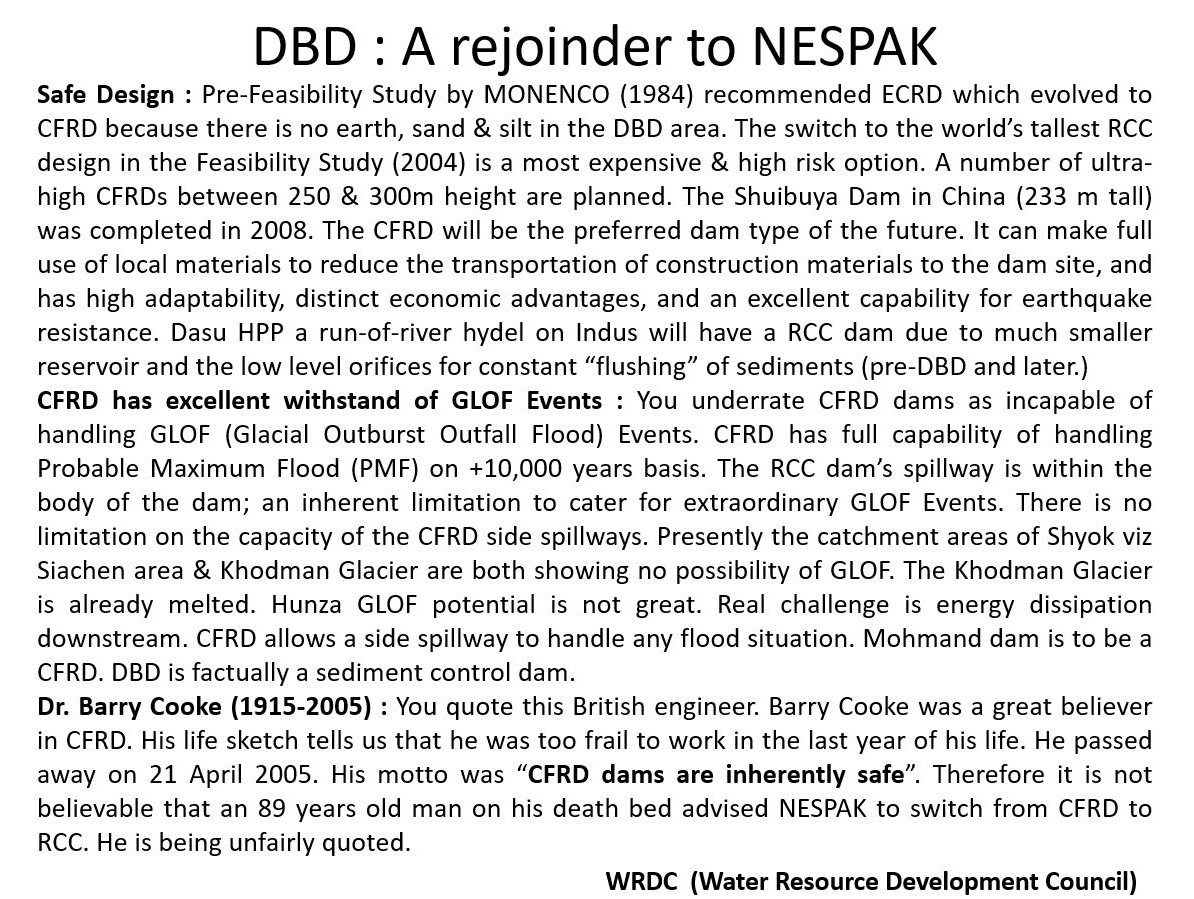 DBD : A rejoinder to NESPAK